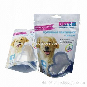 Resealable dog foods bag, can be resealable and with clear window